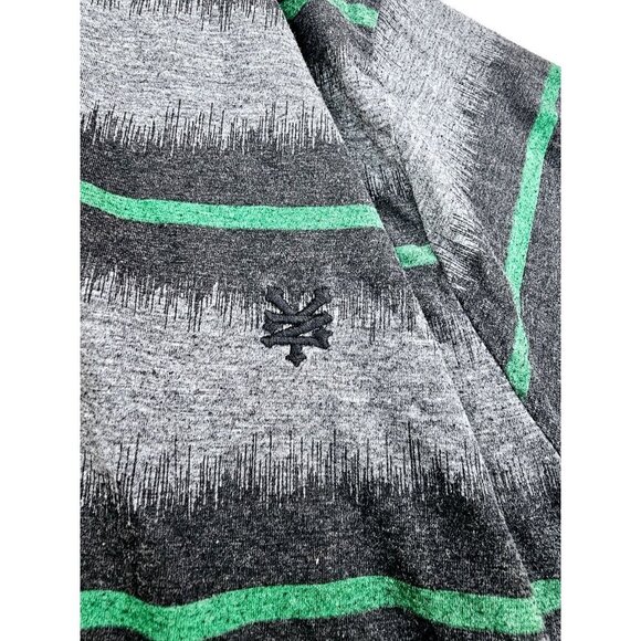Zoo York Size Medium Mens Gray Black Green Stripe Lightweight Pullover Hoodie - Picture 6 of 11